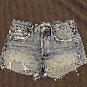 Agolde Distressed Blue Jean Shorts